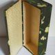 Box padded with old fabric