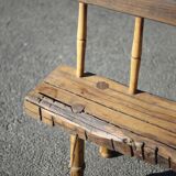 Large vintage wooden bench, old wooden bench, handcrafted bench, brutalist, entrance hall