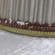 Set of 3 large vintage pleated fabric lampshades – trimmings –