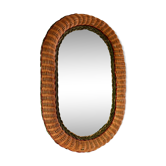 Miroir en rotin osier vintage