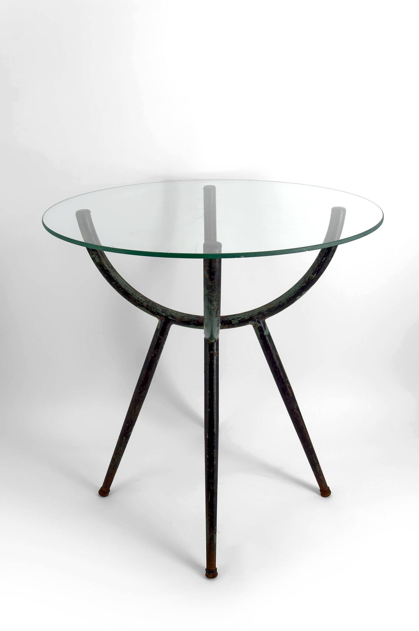 Patinated metal gueridon – Italy, 1960s