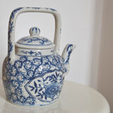 Chinese ceramic teapot with blue patterns