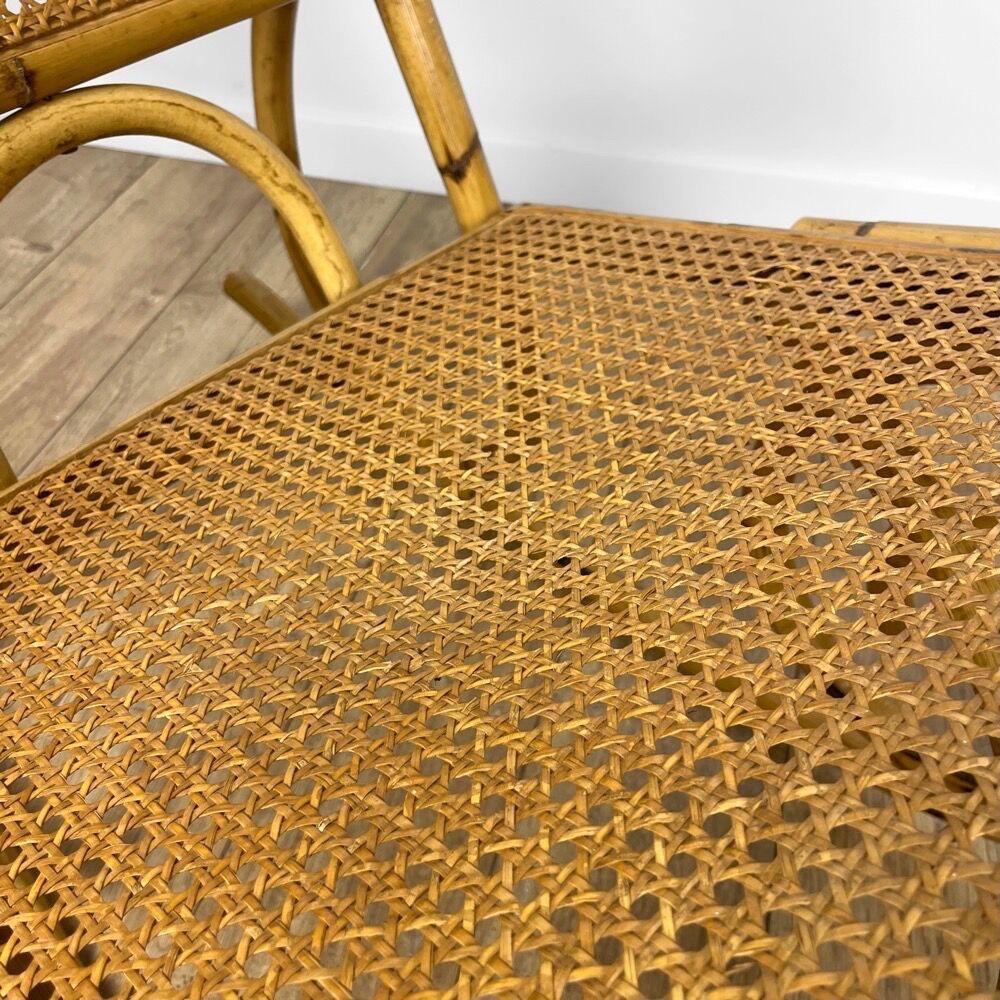 Rocking Chair rattan and canning 70's