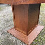 Art Deco dining table in wood and red Formica