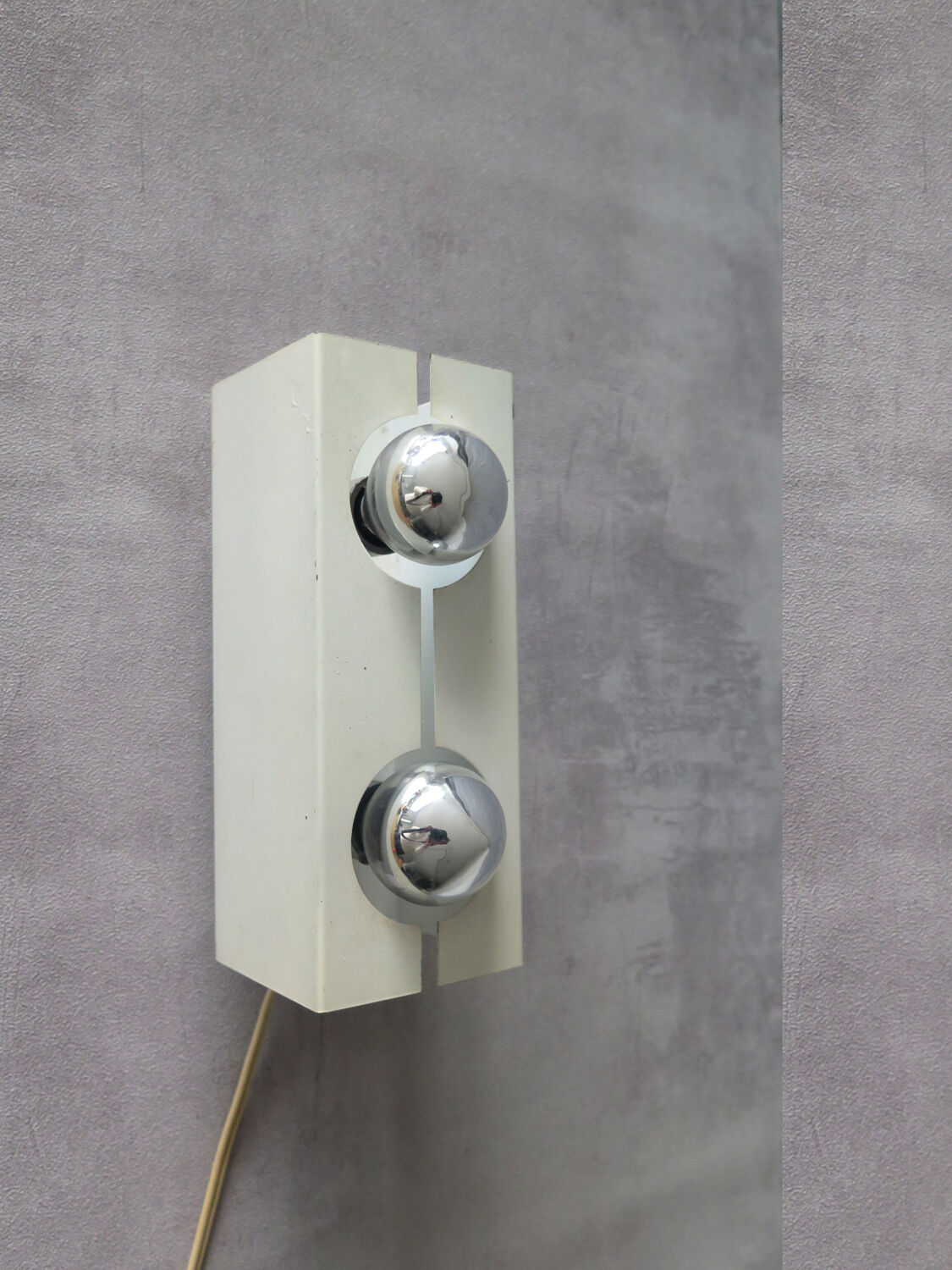 White metal wall lamp, 1970s