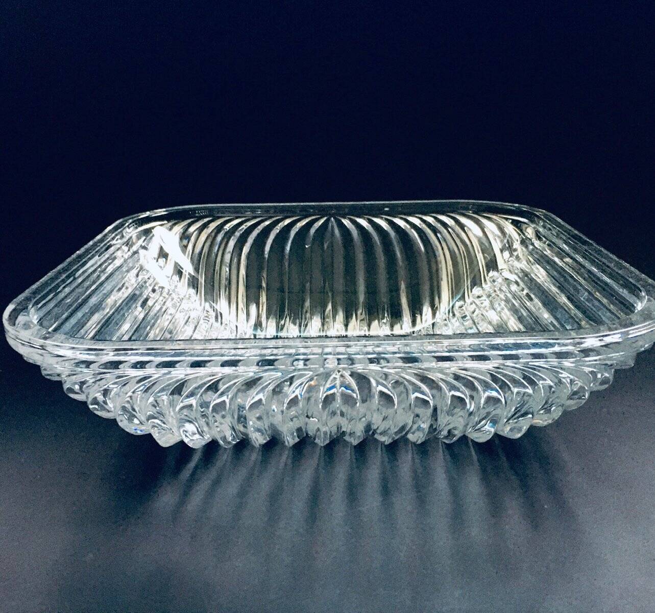 XL Mid-Century Czech Modern Crystal Art Glass Bowl, 1960s
