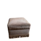 Large brown velvet pouf