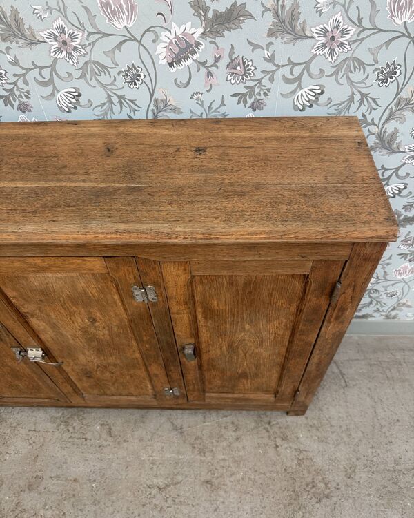 Ancienne glacière de bar en chêne et zinc - enfilade (rénovée)