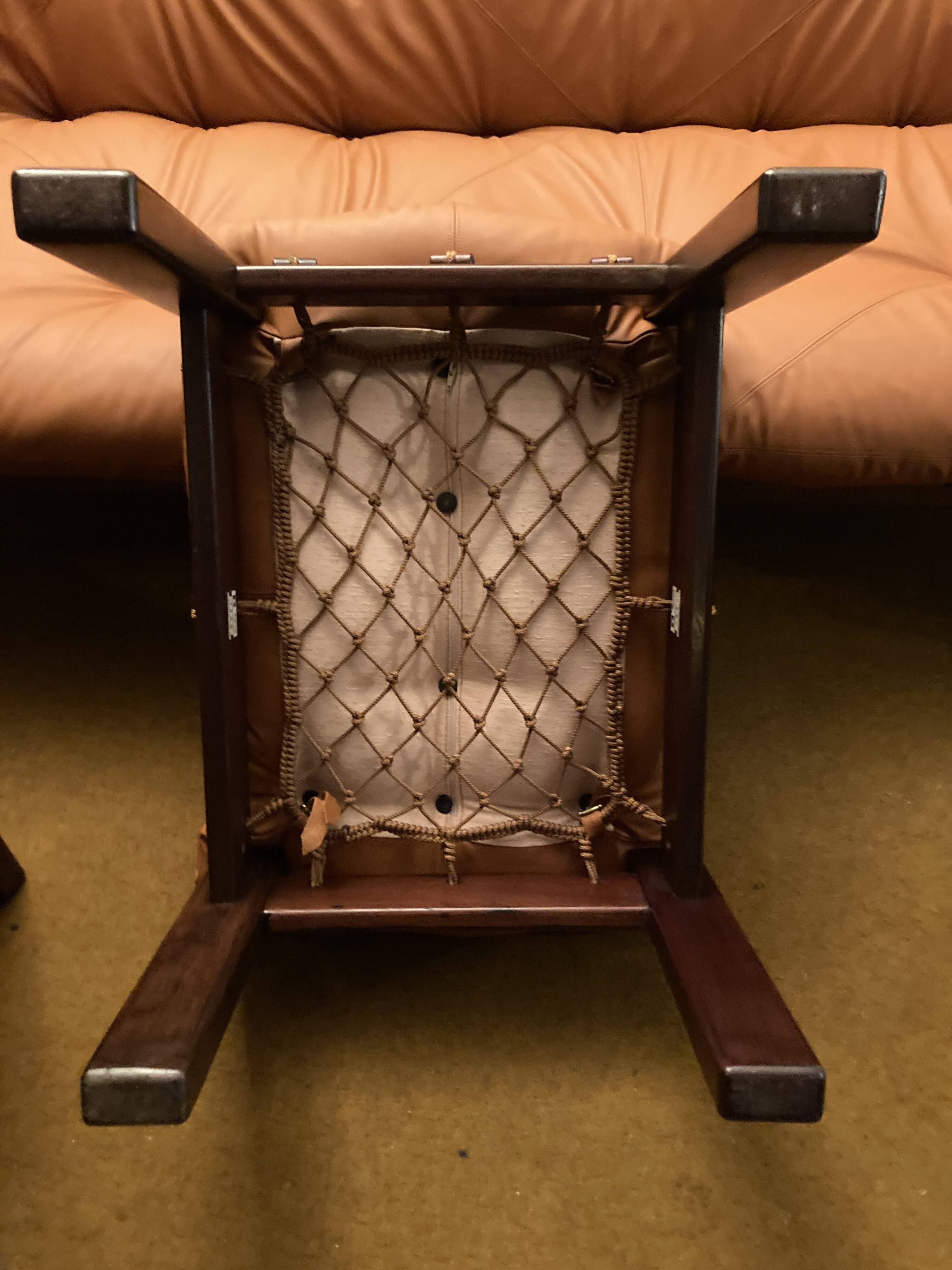 Rare set by JEAN GILLON, TIJUCA salon - 5 pieces - rosewood & leather