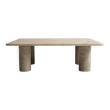 Travertine coffee table signed by Angelo Mangiarotti for Up&Up - 1970