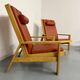 Ensemble salon en pin 3 fauteuils lounge et table design scandinave 70