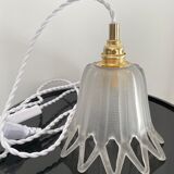 Vintage carved glass lamp