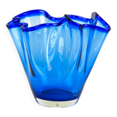 Cobalt-blue tulip vase, Danish design, 1970s, made in Denmark