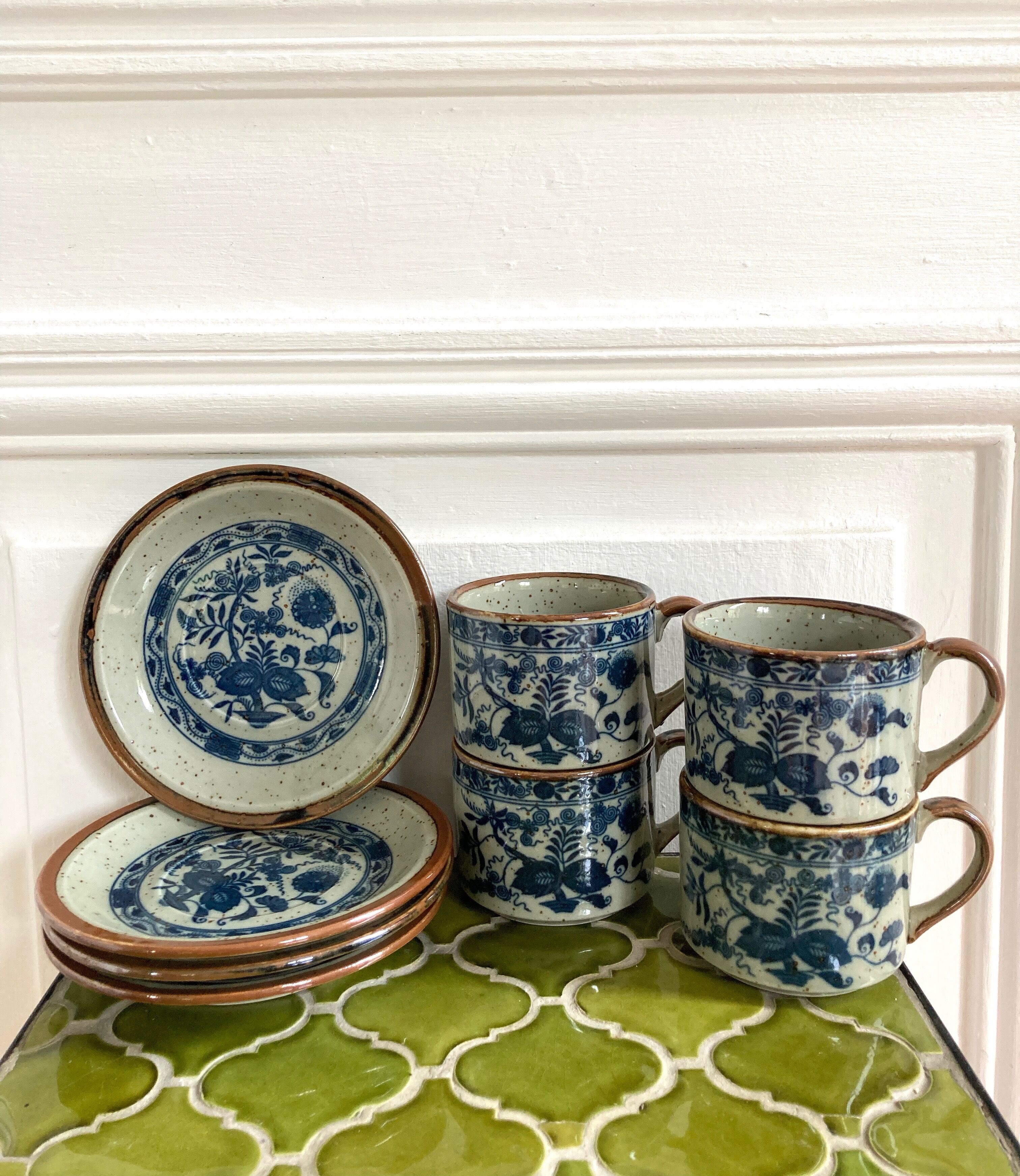 Flowerstone cups and plates