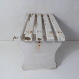 Old small white bench vintage step