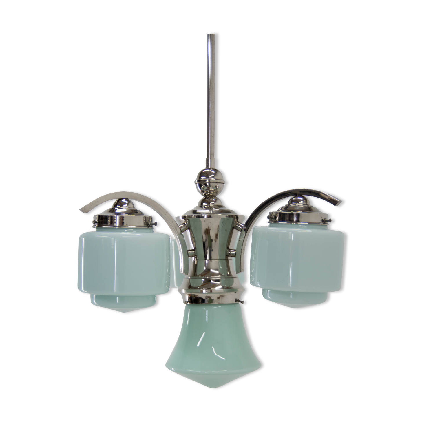 Lustre art déco bleu, années 1930
