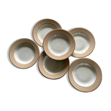 6 deep plates from L'Amandinoise model "Chamois" beige in very good condition.