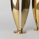 Doré Laiton Vintage Candle Holders – Two 1970s Art Deco Brass Sculptures, Elegant Table Centerpiece