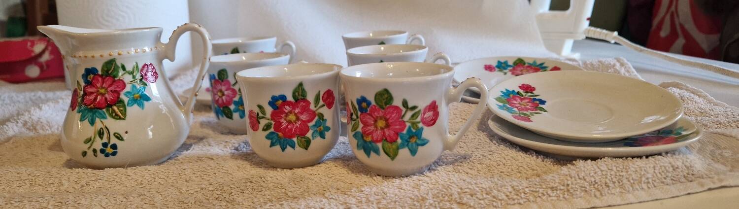 Hand-painted coffee service