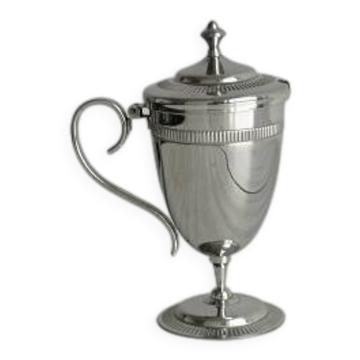Petit sucrier, pot à confiture en métal inox