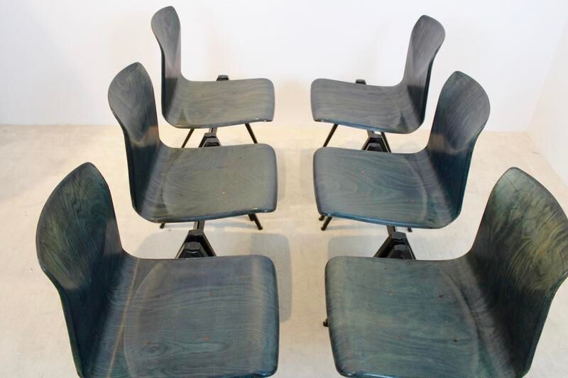 Stackable two-tone industrial dining chair Pagholz Galvanitas S22