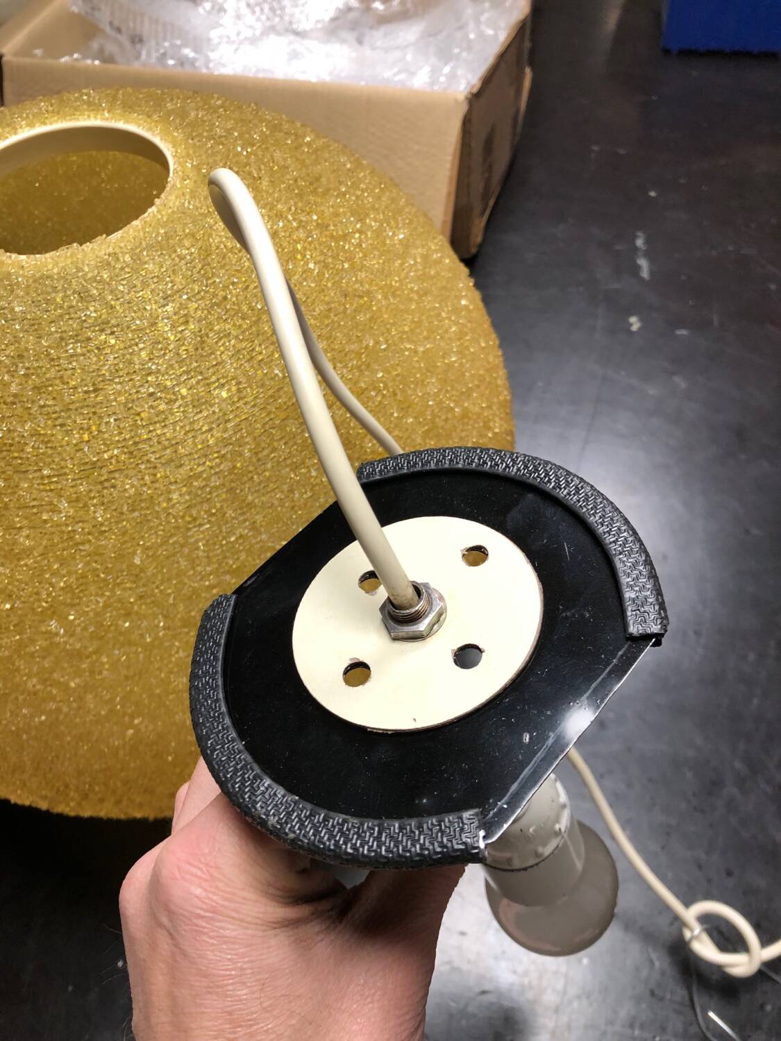 Vintage Rotaflex ball pendant light circa 1960