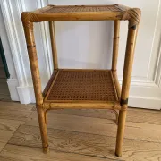 Vintage bamboo and rattan shelf