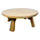 Rustic Solid Oak Coffee Table – Round Brutalist Style – Vintage European De