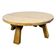 Rustic Solid Oak Coffee Table – Round Brutalist Style – Vintage European De