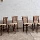 Série de 4 Chaises bistrot vintage en Corde