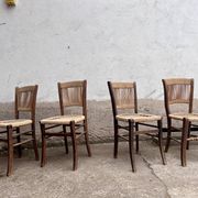 Set of 4 Vintage Rope Bistro Chairs