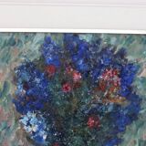 Huile sur toile suédoise – « Vase bleu » par Lennart Andersson