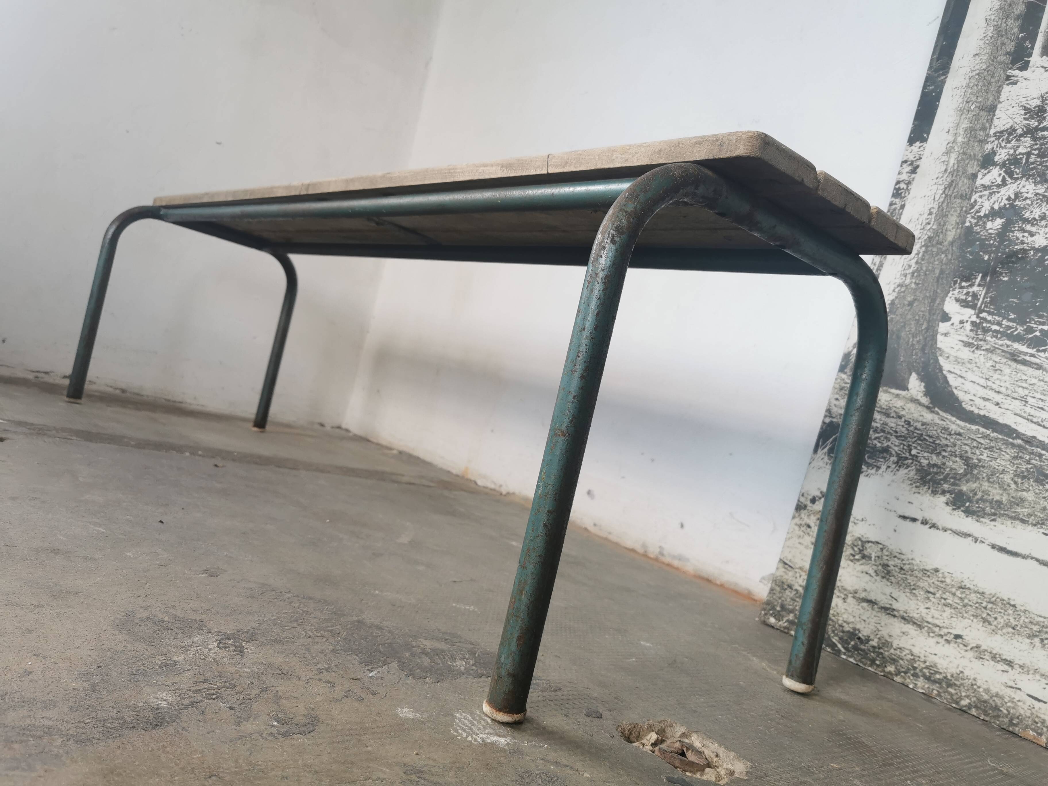 Banc d'écolier vintage 1960