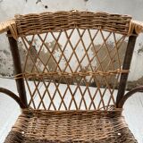 Popular rope, wicker and wood chair