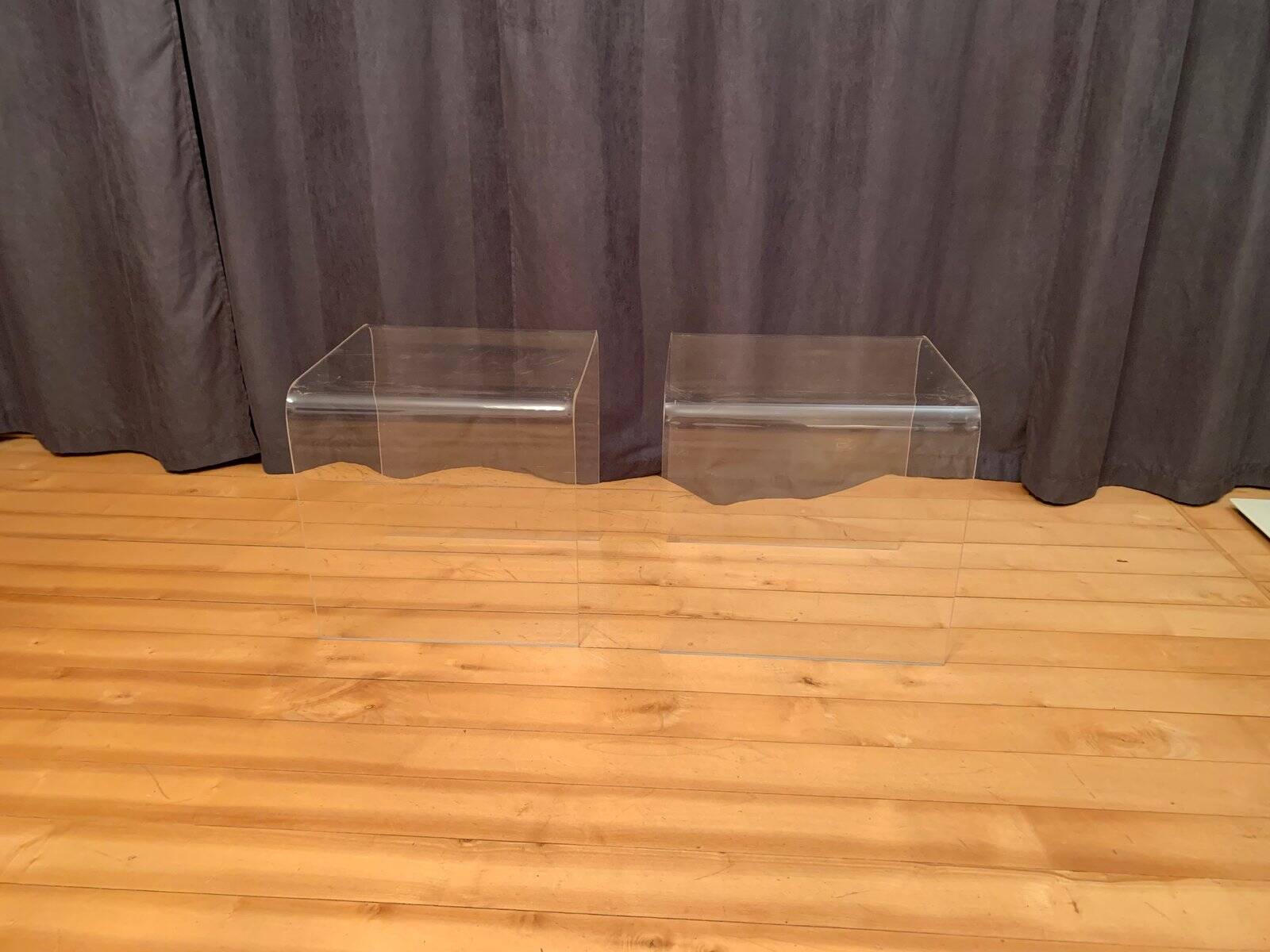 Vintage side tables in acrylic, 1970s, set of 2