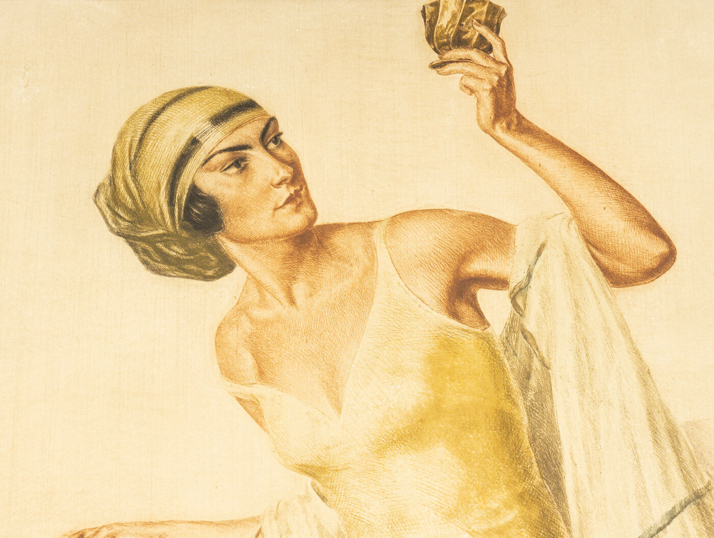 Ivo saliger “friend of hafez”. original color etching