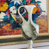 Vase pichet florentin en verre murano et opalin, 1955