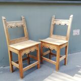 Pair of vintage rustic chairs