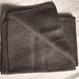 Nappe rustique brune en chanvre lavé teint 1m x 1m80