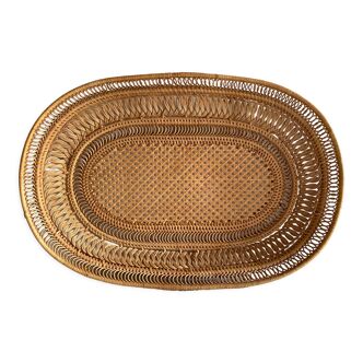 Vintage basket in woven rattan