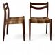2 vintage Scandinavian chairs in teak and original tartan fabric