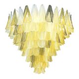Monumental Italian Amber and Fumè Multicolour “Rondini” Murano Glass Chandelier