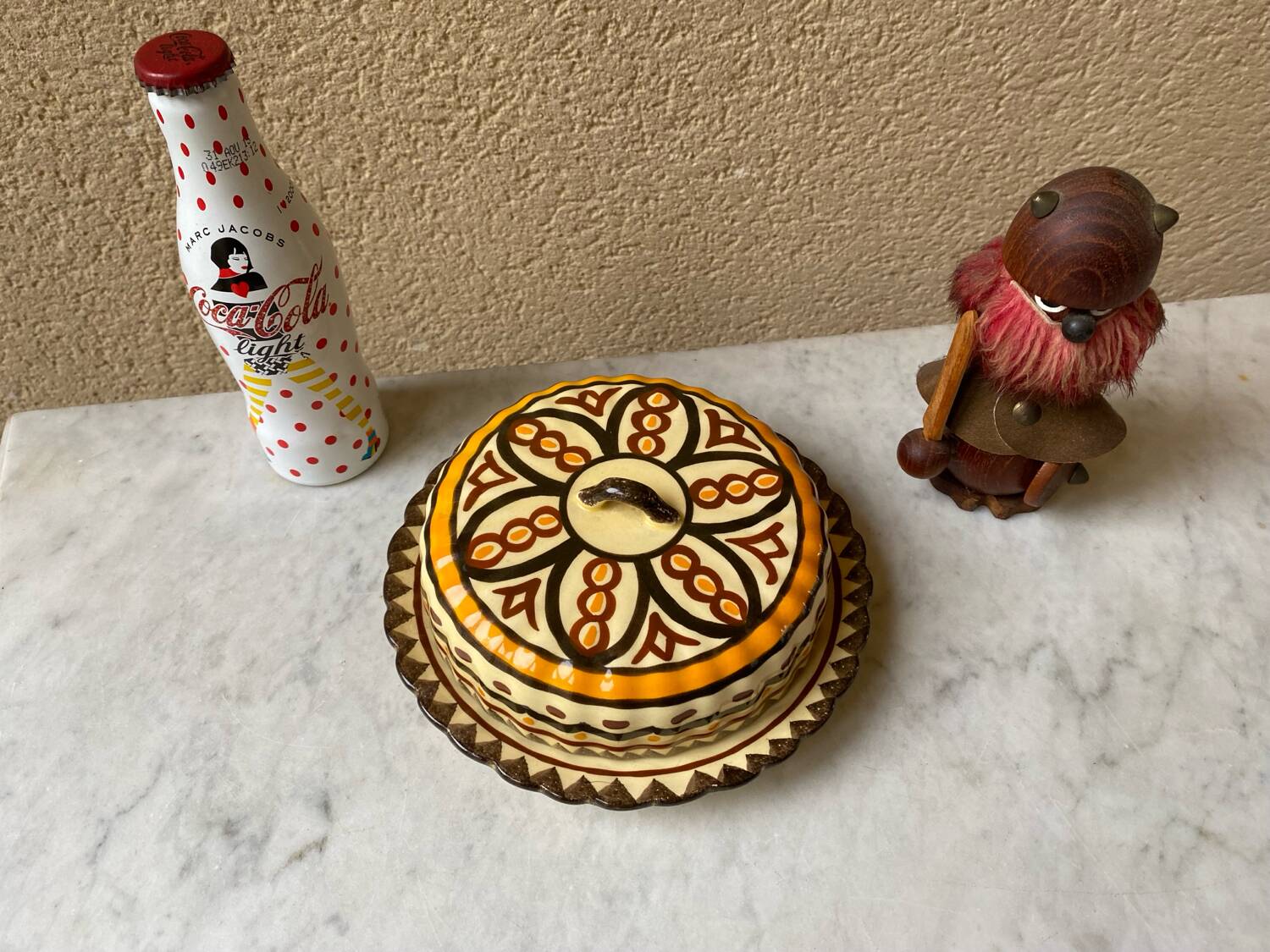 Vintage 1960s HB Quimper ceramic butter cheese box