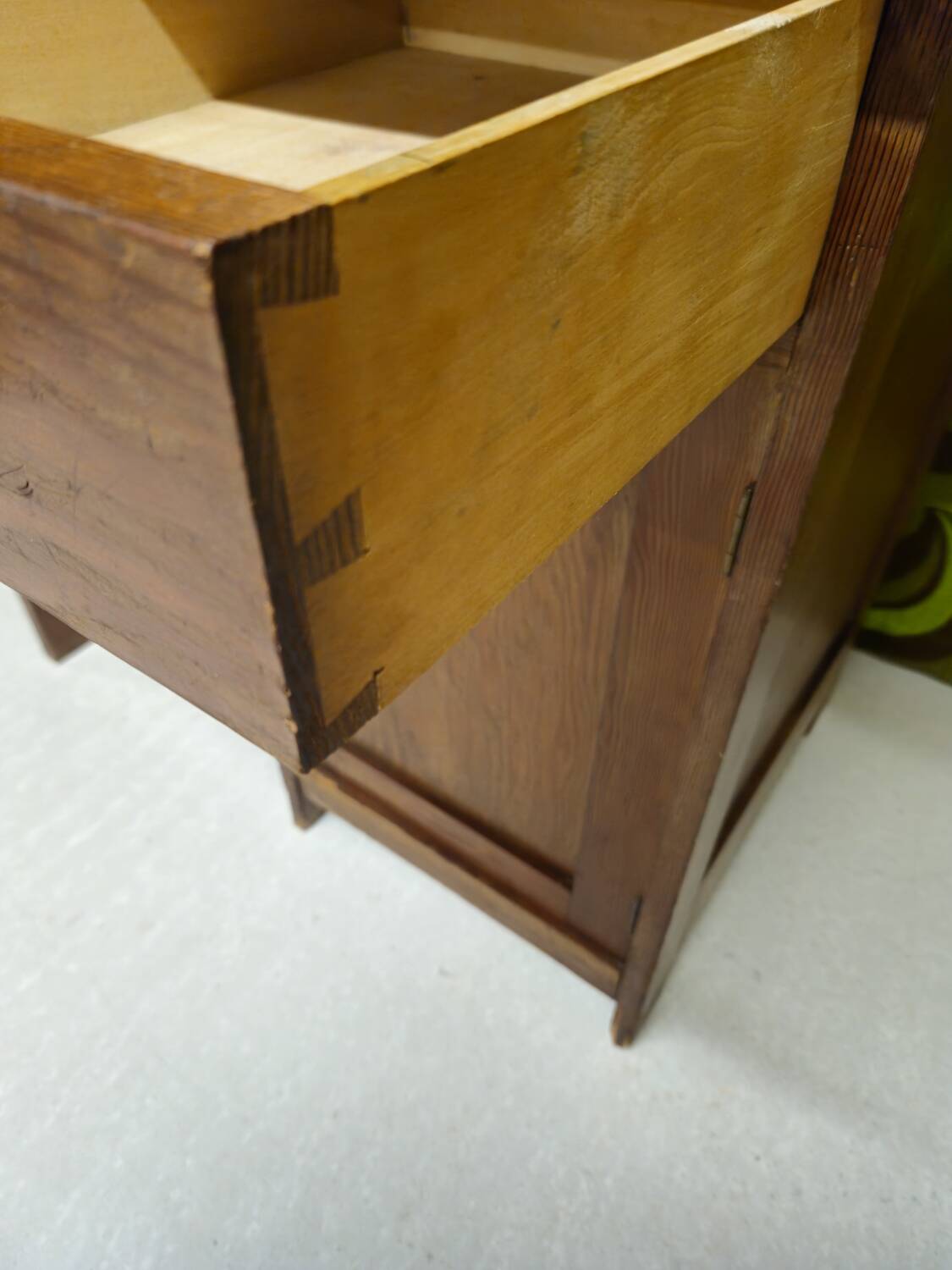Small fir desk, workshop, 1950s