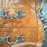 Old style chest of drawers Louis XV marquetry marble top