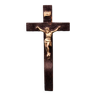 Crucifix ancien en bois ébonisé et laiton - Fin XIXème