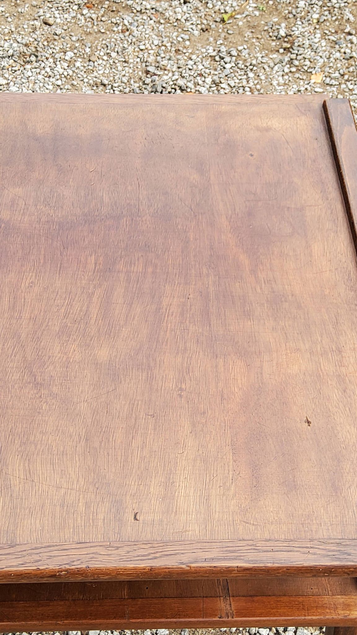 Table d’appoint vintage des années 50 en hêtre chêne et peuplier pieds compas