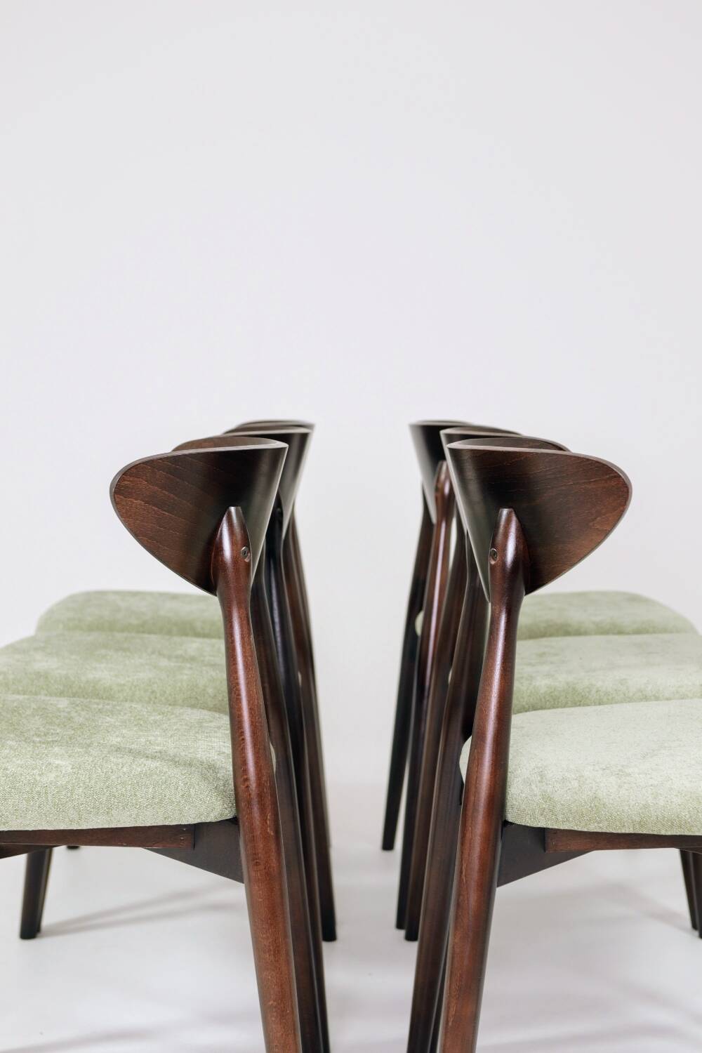 Modern Set of 6 Dining Chairs, Pistachio Farbic 