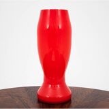 Red Glass Vase, Poland, 1970s
