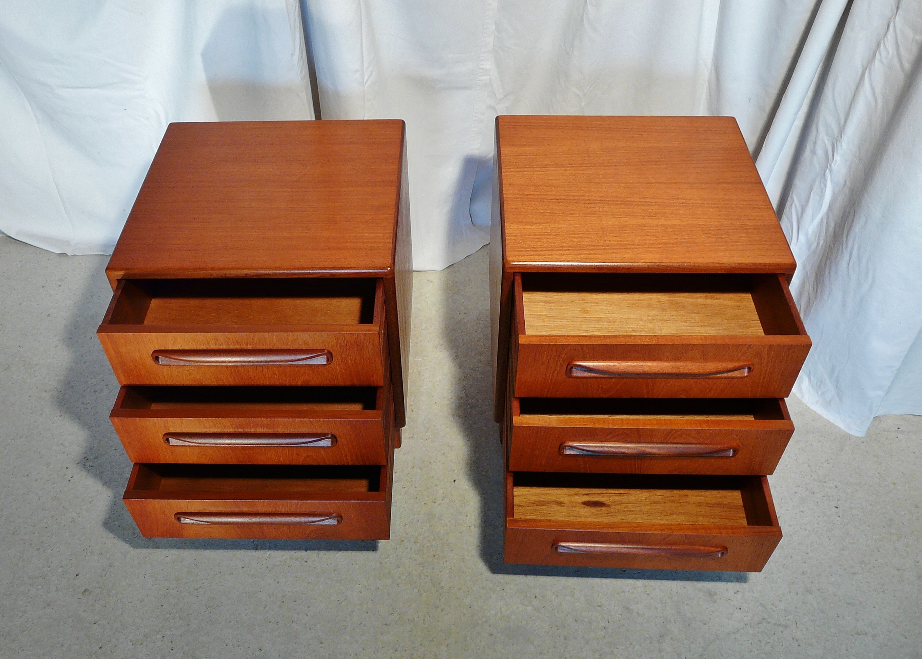 Pair of Scandinavian G Plan teak bedsides